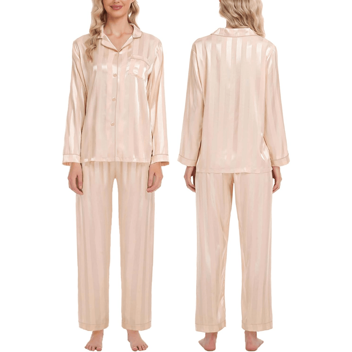 Striped Satin Pajama Set – Elegant and Comfortable Loungewear