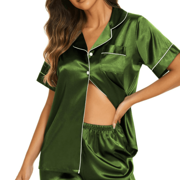Satin Short Sleeve Set – Comfortable and Stylish Pajama Set