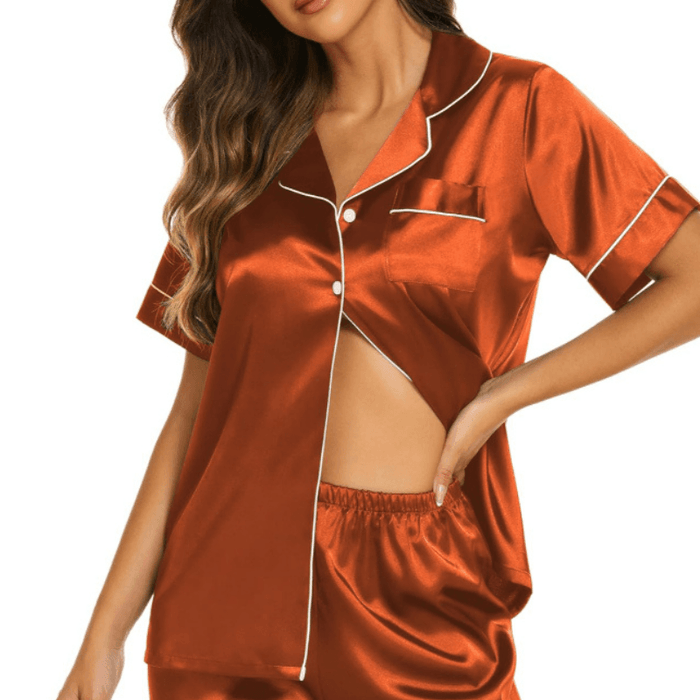 Satin Short Sleeve Set – Comfortable and Stylish Pajama Set