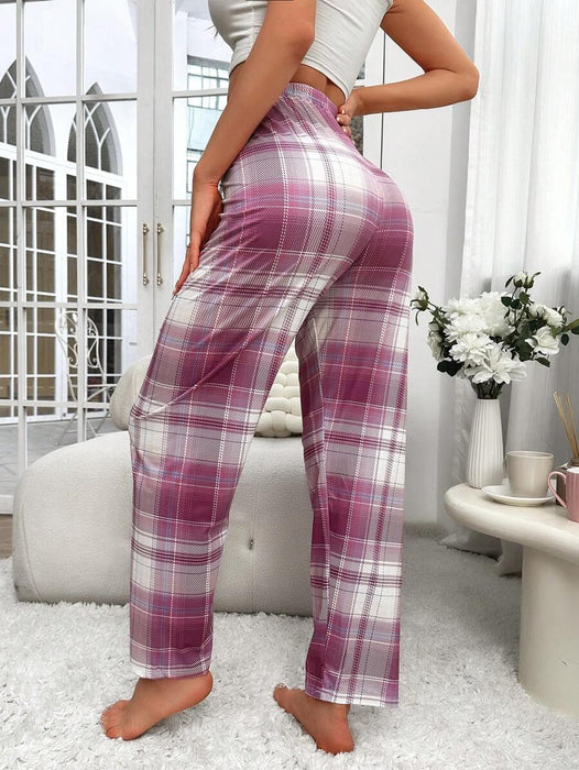 Drawstring Plaid Print Sleepwear – Lounge Pants for Every Season