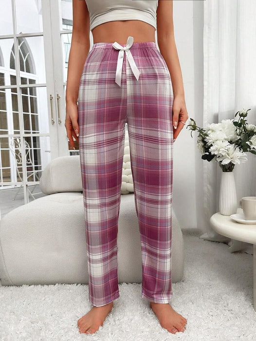 Drawstring Plaid Print Sleepwear – Lounge Pants for Every Season