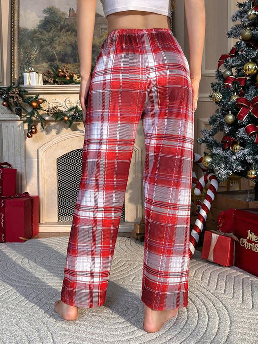 Drawstring Plaid Print Sleepwear – Lounge Pants for Every Season