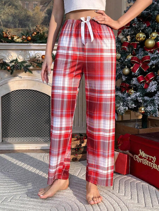 Drawstring Plaid Print Sleepwear – Lounge Pants for Every Season