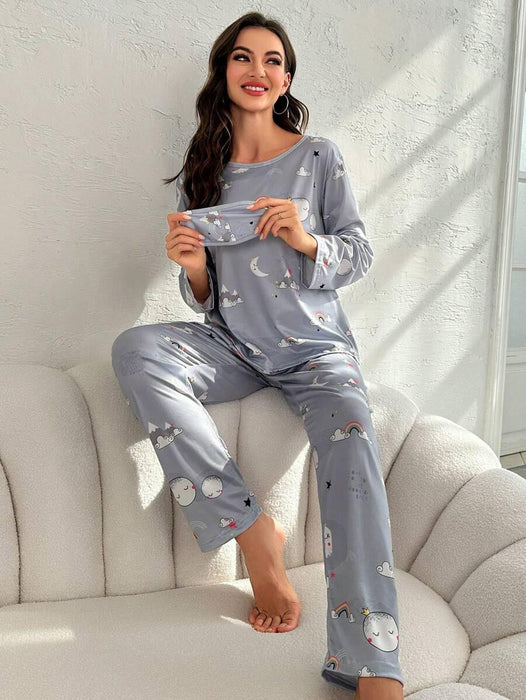 Moon Rainbow Pajama Set – Comfortable Sleepwear with Fun Design