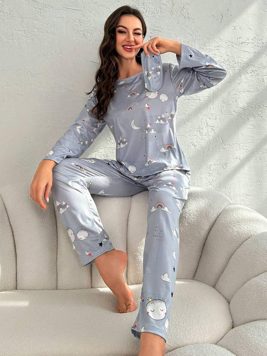 Moon Rainbow Pajama Set – Comfortable Sleepwear with Fun Design