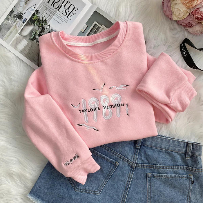 1989 TS Version Embroidered Sweatshirt Hoodie T Shirt