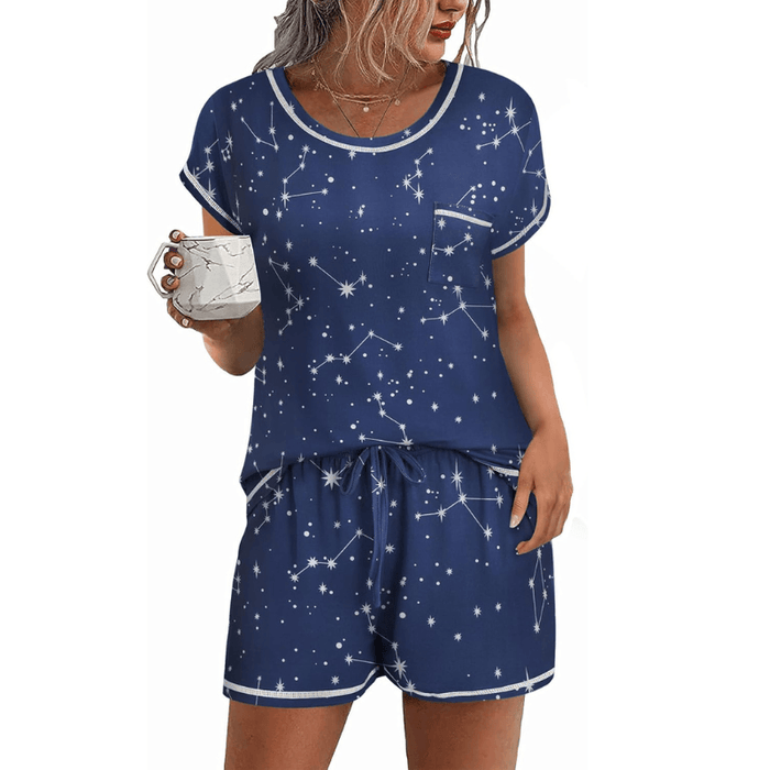 2 Piece Short Sleeve Matching Top And Shorts - Secret Slim Wear