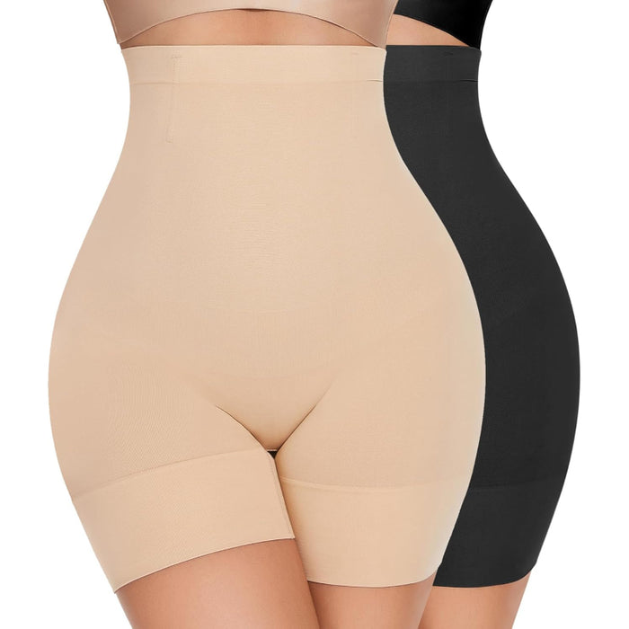2 Pack Under Dress Sculpting Shorts With Structured Support - Secret Slim Wear