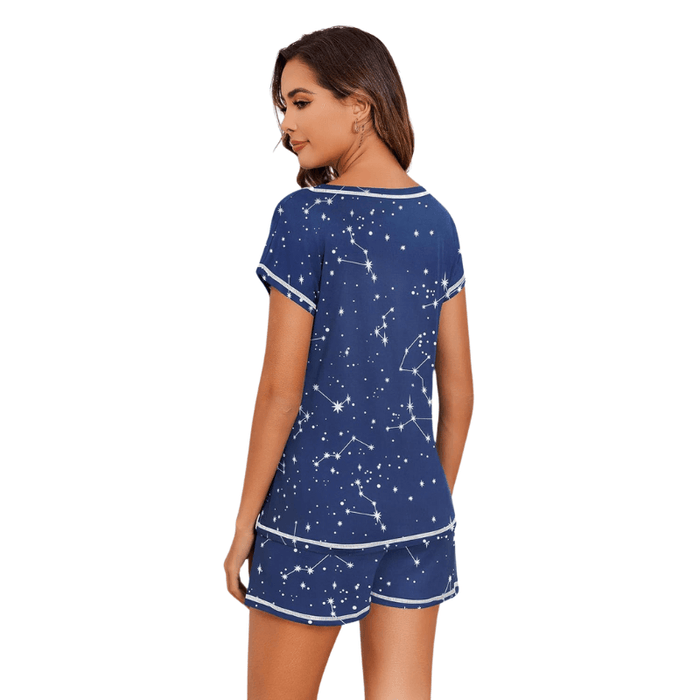 2 Piece Short Sleeve Matching Top And Shorts - Secret Slim Wear