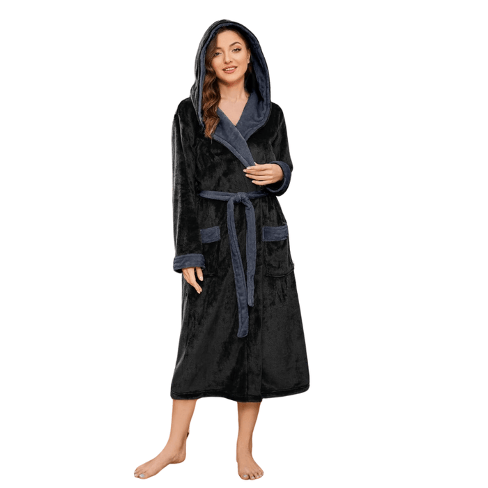 Long Hooded Fleece Bathrobe – Comfortable and Stylish Lounge Wear