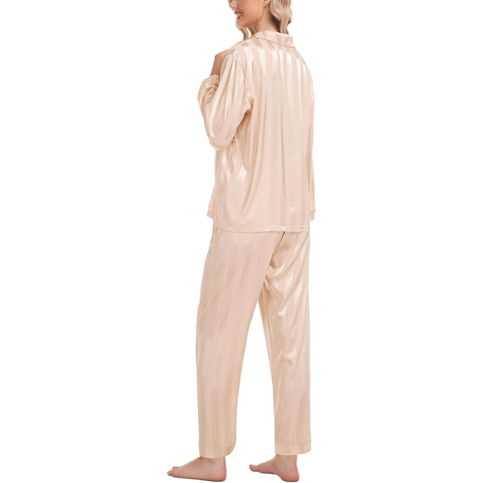 Striped Satin Pajama Set – Elegant and Comfortable Loungewear