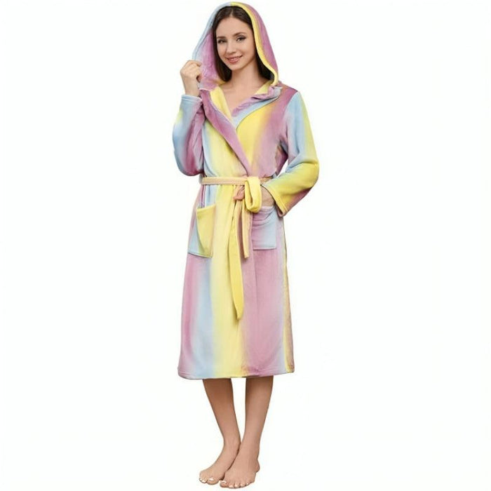Long Hooded Fleece Bathrobe –  Warm and Comfortable Robe