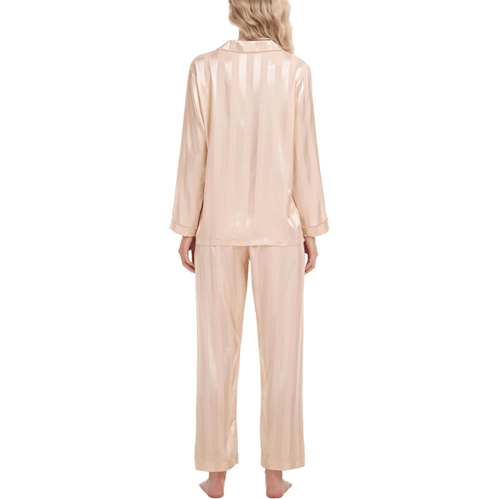 Striped Satin Pajama Set – Elegant and Comfortable Loungewear