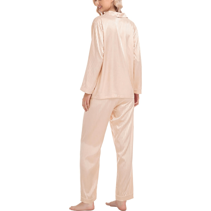 Striped Satin Pajama Set – Elegant and Comfortable Loungewear