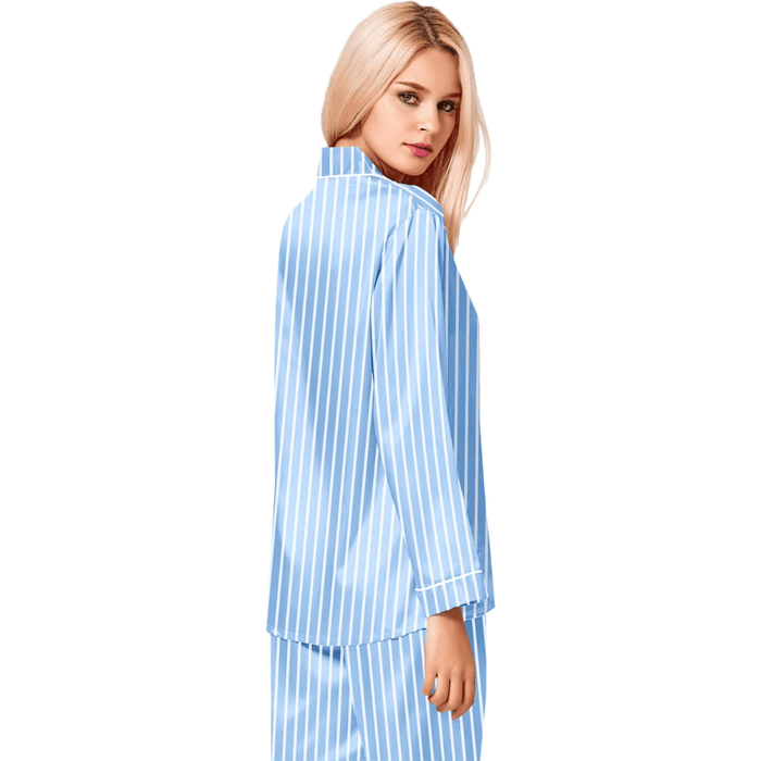 Striped Long Sleeve Pajama – Comfortable Satin Sleepwear