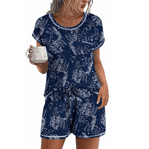 2 Piece Short Sleeve Matching Top And Shorts - Secret Slim Wear