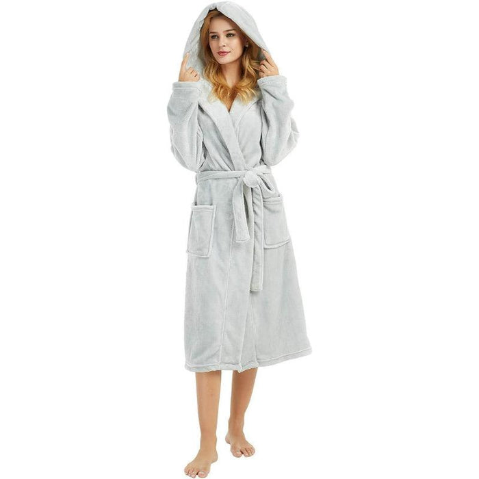Fleece Long Hooded Robe – Warm and Stylish Bathrobe