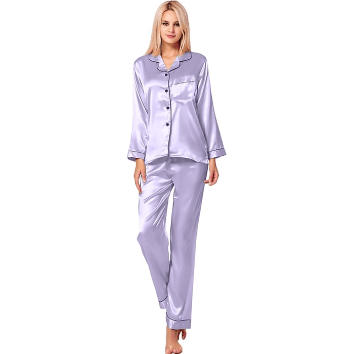 Long Sleeve Pajama Set –  Comfortable and Stylish Silk Satin Sleepwear