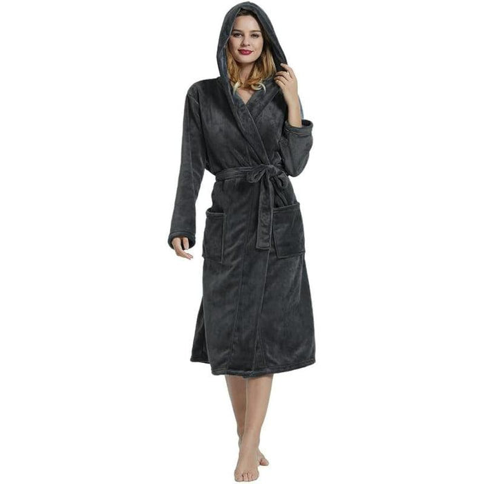 Fleece Long Hooded Robe – Warm and Stylish Bathrobe