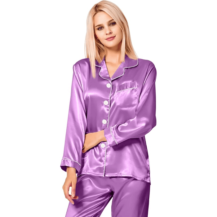 Long Sleeve Pajama Set –  Comfortable and Stylish Silk Satin Sleepwear