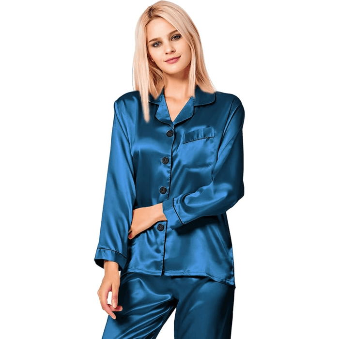 Long Sleeve Pajama Set –  Comfortable and Stylish Silk Satin Sleepwear