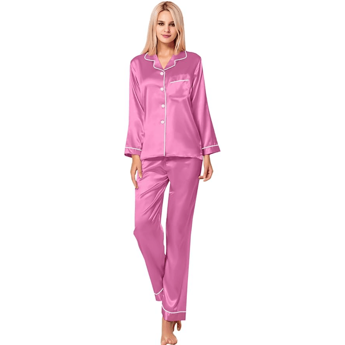 Long Sleeve Pajama Set –  Comfortable and Stylish Silk Satin Sleepwear