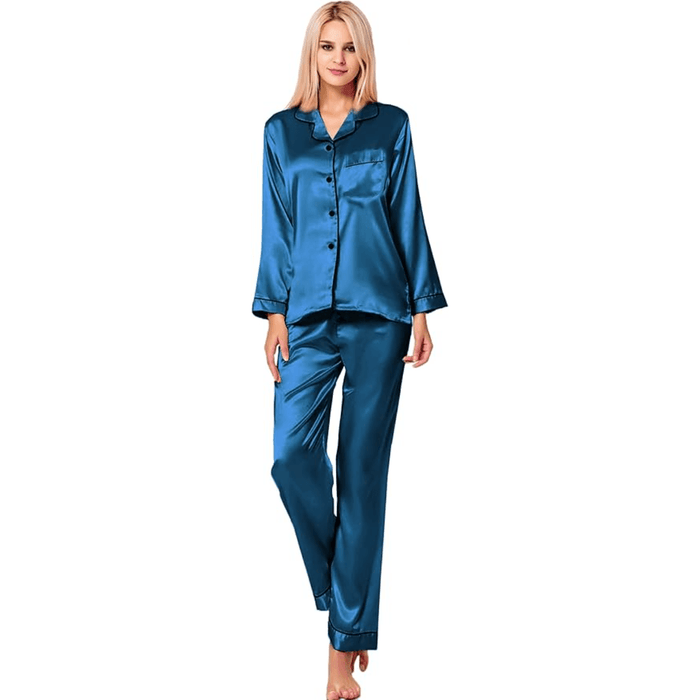 Long Sleeve Pajama Set –  Comfortable and Stylish Silk Satin Sleepwear
