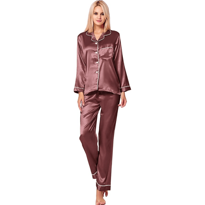Long Sleeve Pajama Set –  Comfortable and Stylish Silk Satin Sleepwear