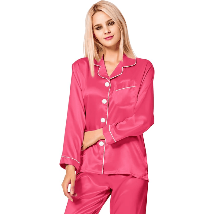 Long Sleeve Pajama Set –  Comfortable and Stylish Silk Satin Sleepwear