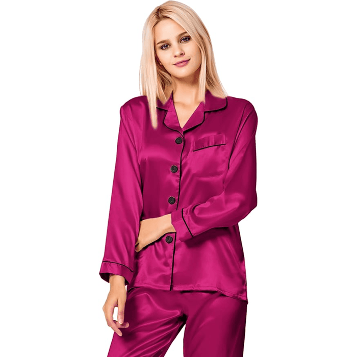 Long Sleeve Pajama Set –  Comfortable and Stylish Silk Satin Sleepwear