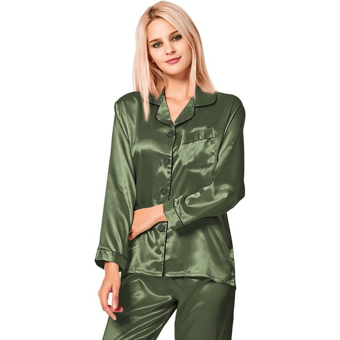 Long Sleeve Pajama Set –  Comfortable and Stylish Silk Satin Sleepwear