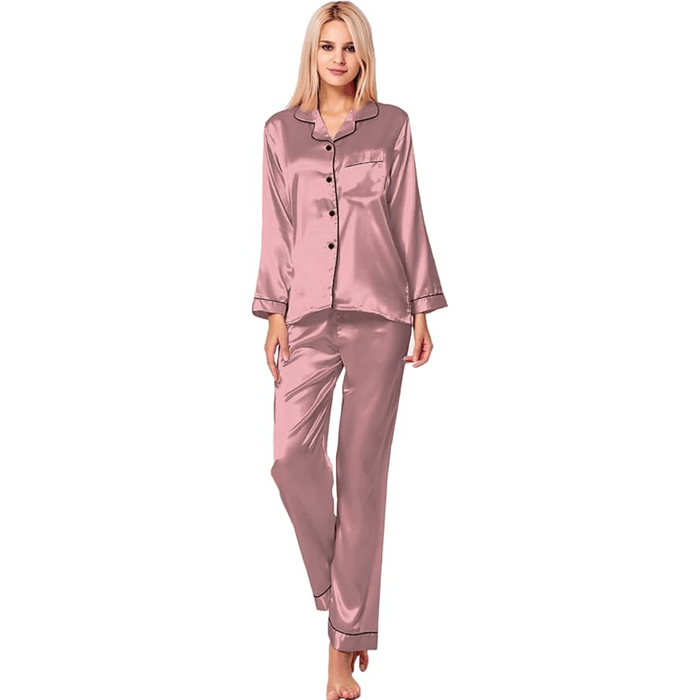 Long Sleeve Pajama Set –  Comfortable and Stylish Silk Satin Sleepwear