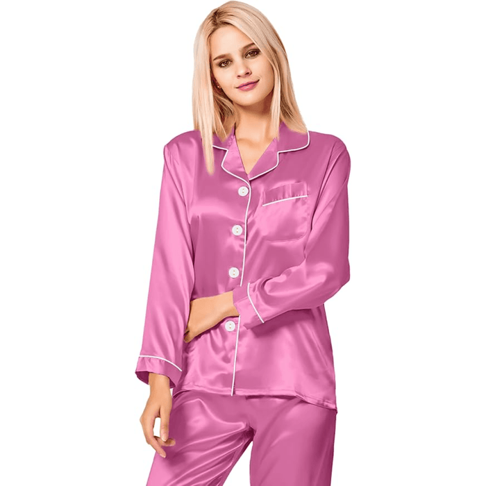 Long Sleeve Pajama Set –  Comfortable and Stylish Silk Satin Sleepwear