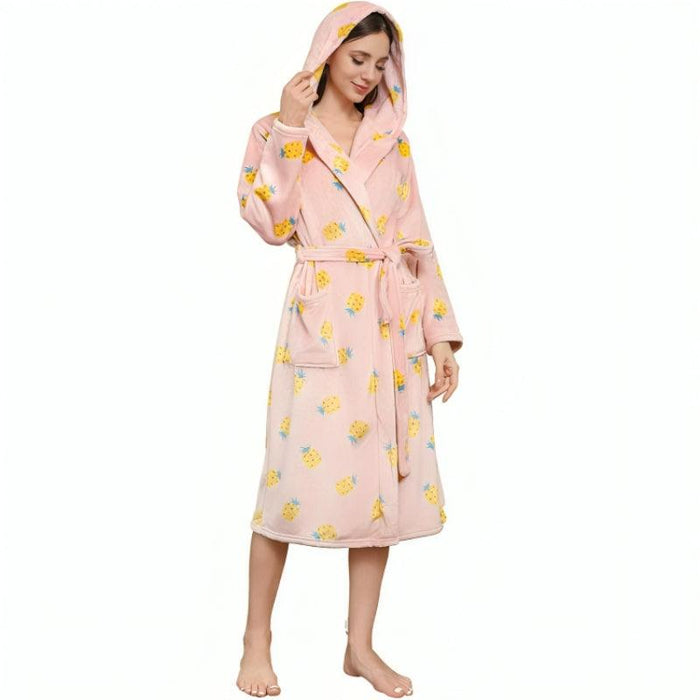 Long Hooded Fleece Bathrobe –  Warm and Comfortable Robe
