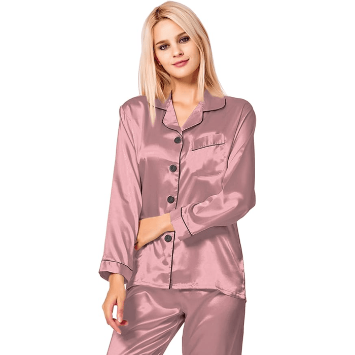 Long Sleeve Pajama Set –  Comfortable and Stylish Silk Satin Sleepwear