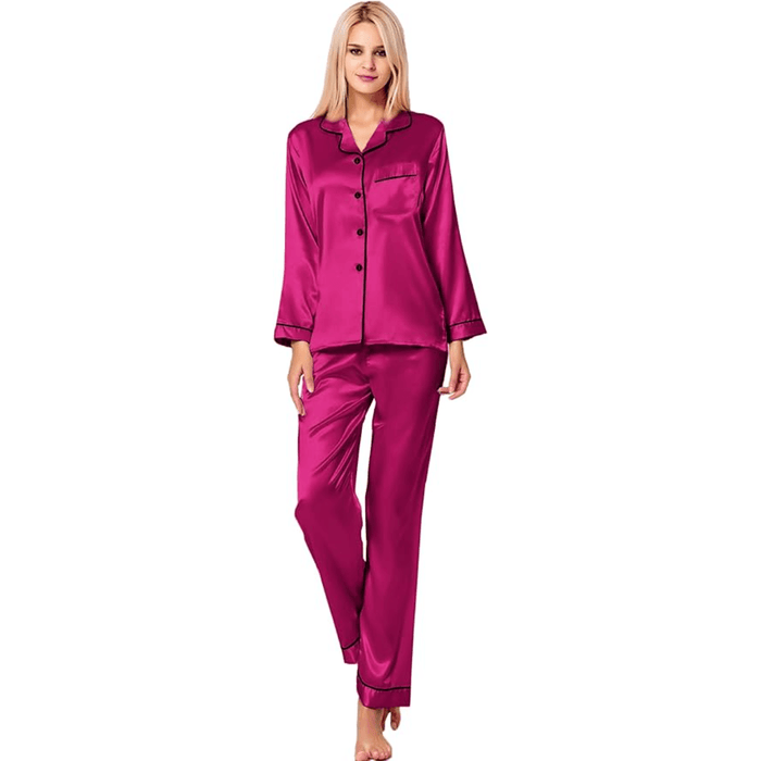 Long Sleeve Pajama Set –  Comfortable and Stylish Silk Satin Sleepwear