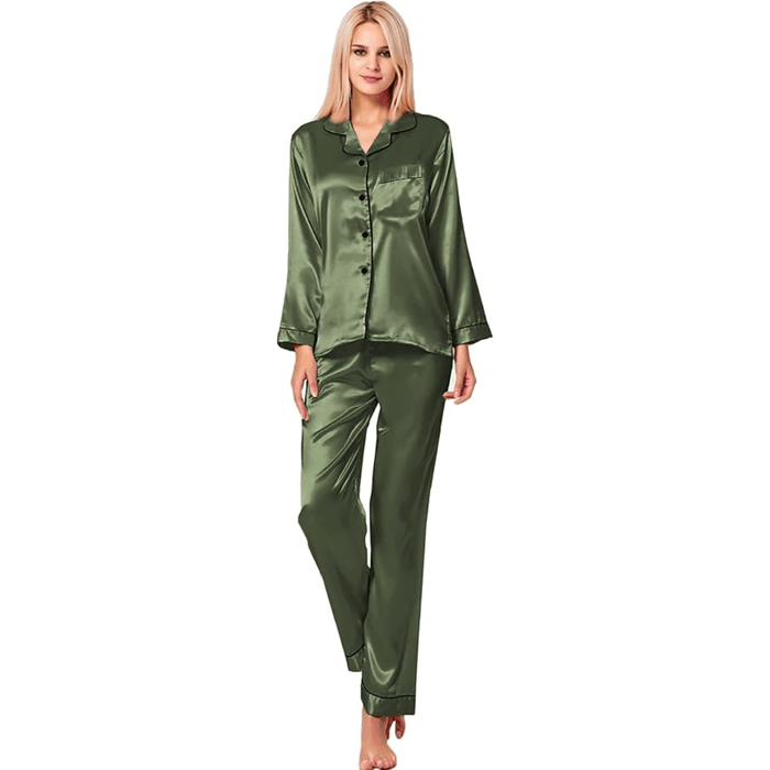 Long Sleeve Pajama Set –  Comfortable and Stylish Silk Satin Sleepwear