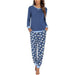Abstract Printed Pajama Set - Secret Slim Wear