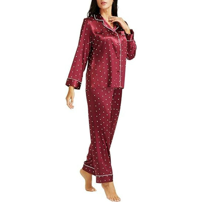 Patterned Satin Pajama Set – Comfortable Loungewear