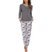 Abstract Printed Pajama Set - Secret Slim Wear