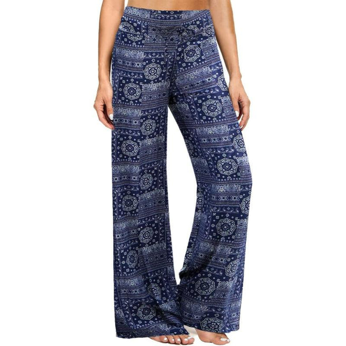 Abstract Drawstring Pajama Pants - Secret Slim Wear
