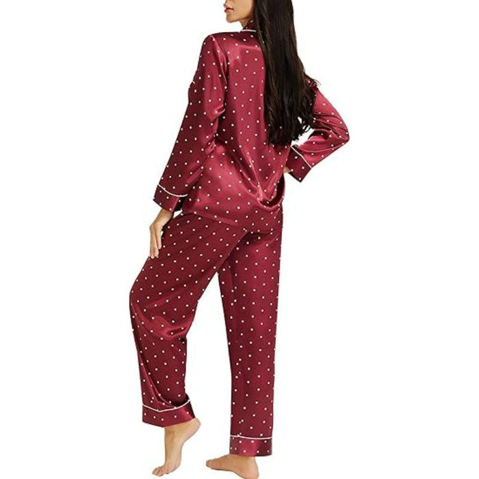 Patterned Satin Pajama Set – Comfortable Loungewear