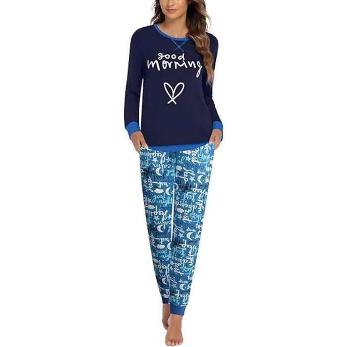 Abstract Printed Pajama Set - Secret Slim Wear