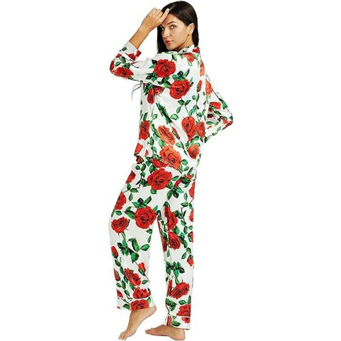 Patterned Satin Pajama Set – Comfortable Loungewear