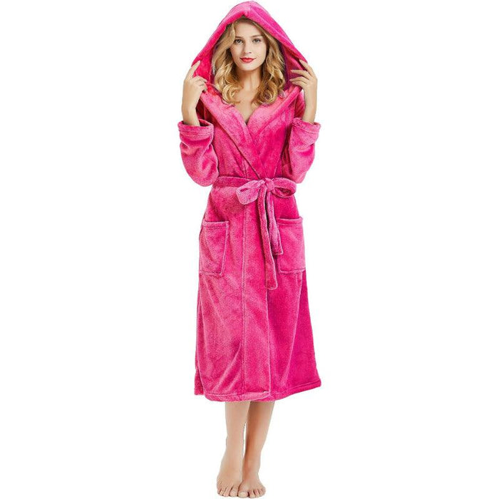 Fleece Long Hooded Robe – Warm and Stylish Bathrobe