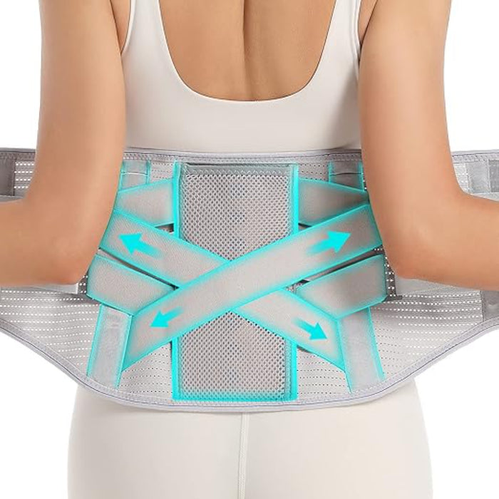 Lumbar Support Belt With Compression Straps