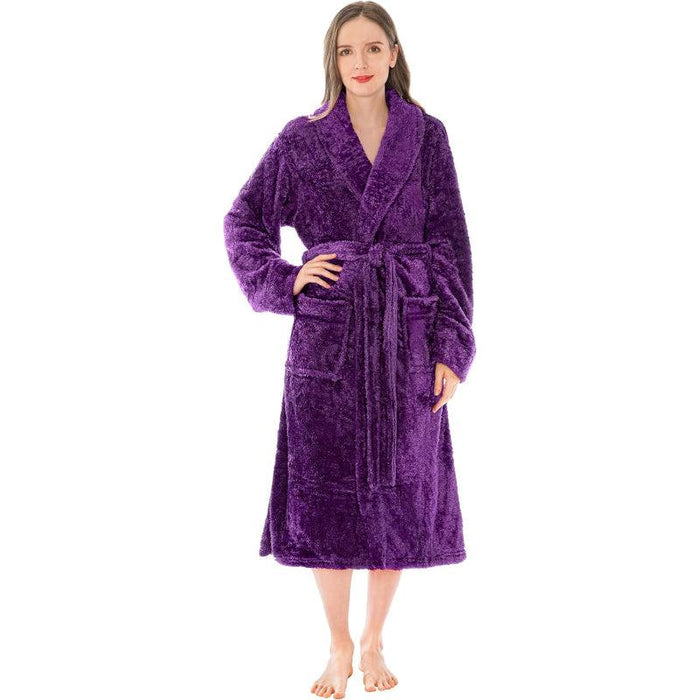 Solid Colored Plush Bathrobe – Cozy Warmth and Comfort