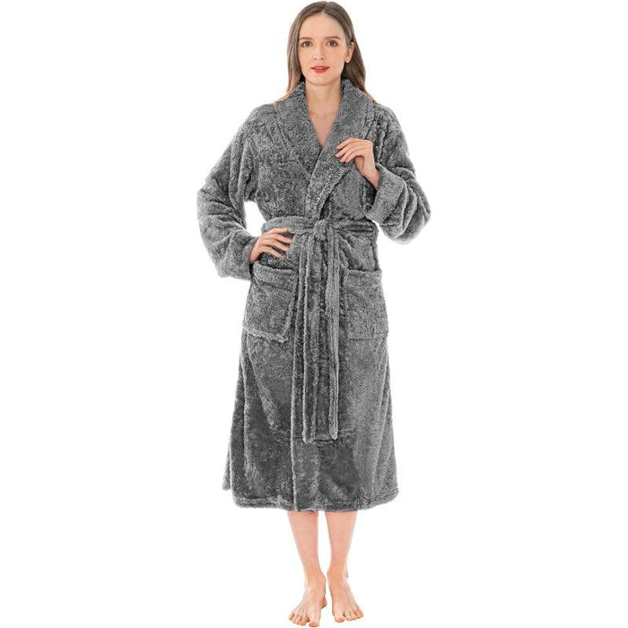 Solid Colored Plush Bathrobe – Cozy Warmth and Comfort