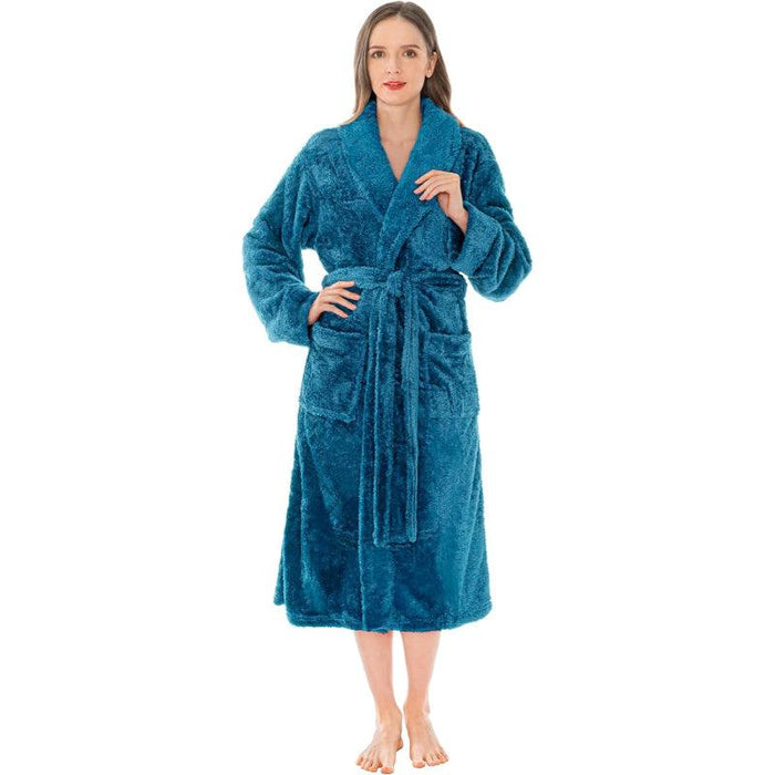 Solid Colored Plush Bathrobe – Cozy Warmth and Comfort
