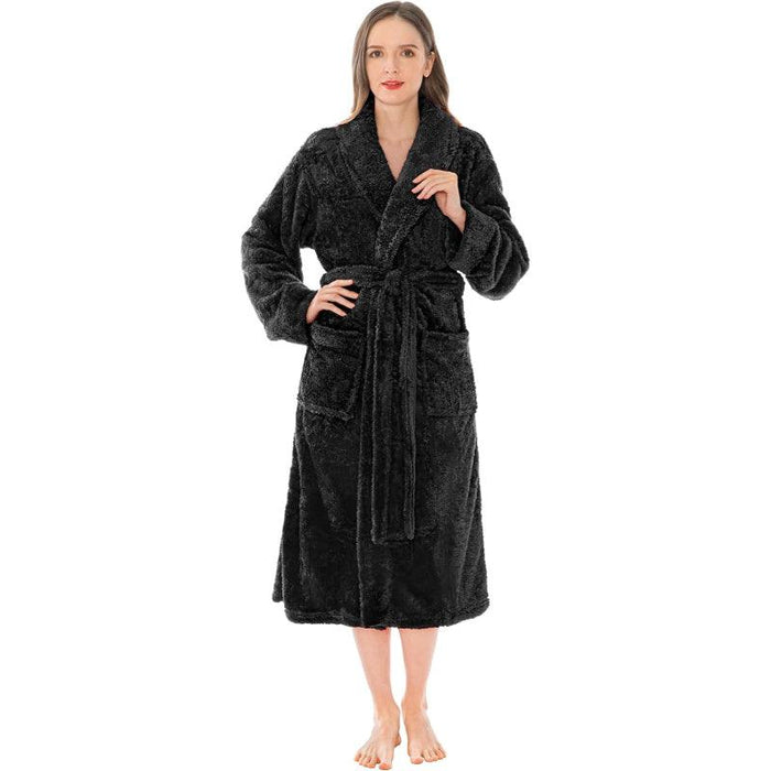 Solid Colored Plush Bathrobe – Cozy Warmth and Comfort